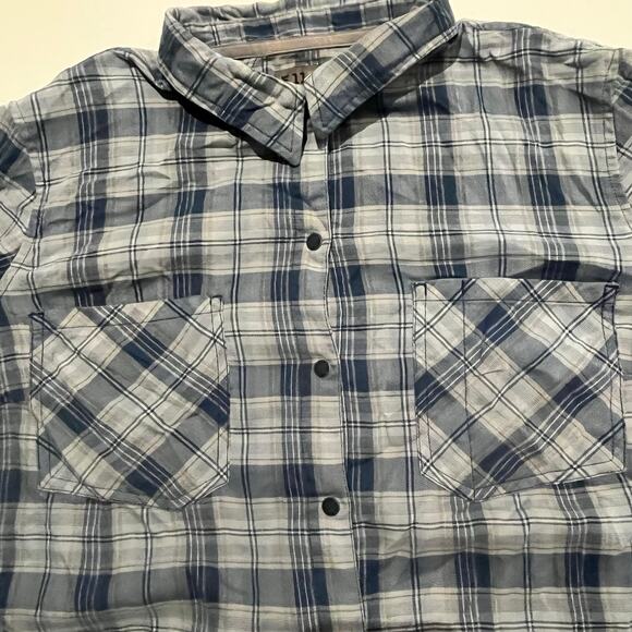 511 Tactical Shirt‎ Mens Medium Blue Gary Plaid Hunting Camping Hiking Outdoors - Picture 4 of 8